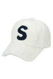 S LETTER EMBROIDERY WOOL BASEBALL CAP