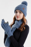 WOMEN KNITTED WARM GLOVE HAT AND SCARF SET, 3PCS PER 1 PACK(GLOVE,HAT,SCARF)