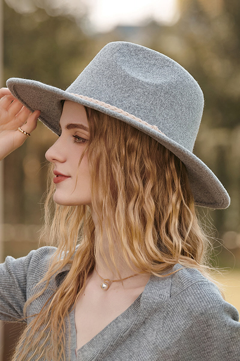 WOMEN SOLID COLOR WIDE-BRIMMED SOFT PANAMA HAT