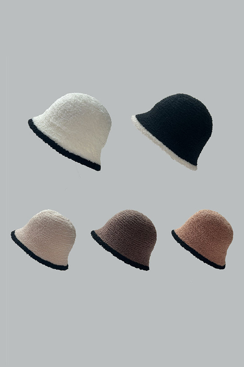 WOMEN WARM KNITTED BUCKET HAT IN AUTUMN AND WINTER