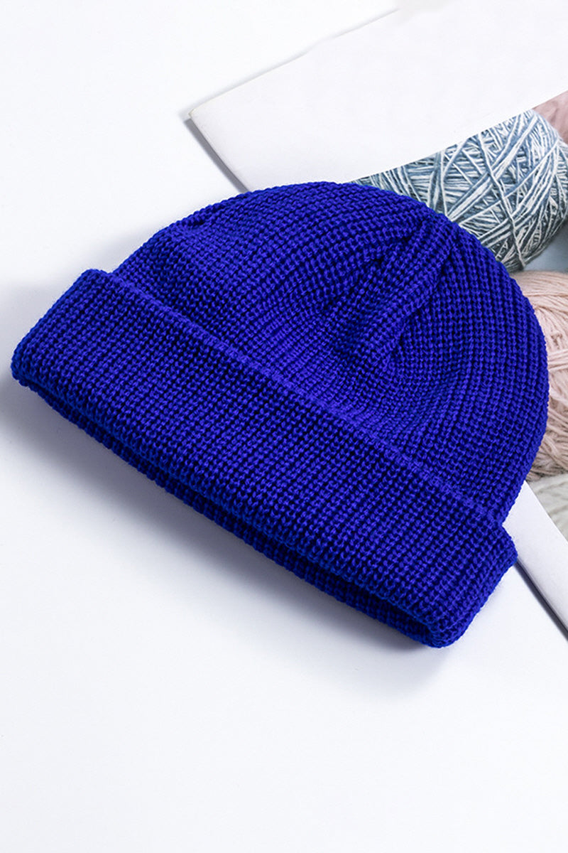 WOMEN SOLID COLOR KNIT HAT WITHOUT EAVES
