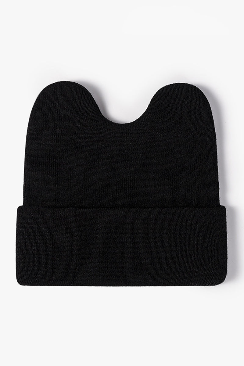 WOMEN SOLID COLOR RABBIT EAR KNITTED HAT