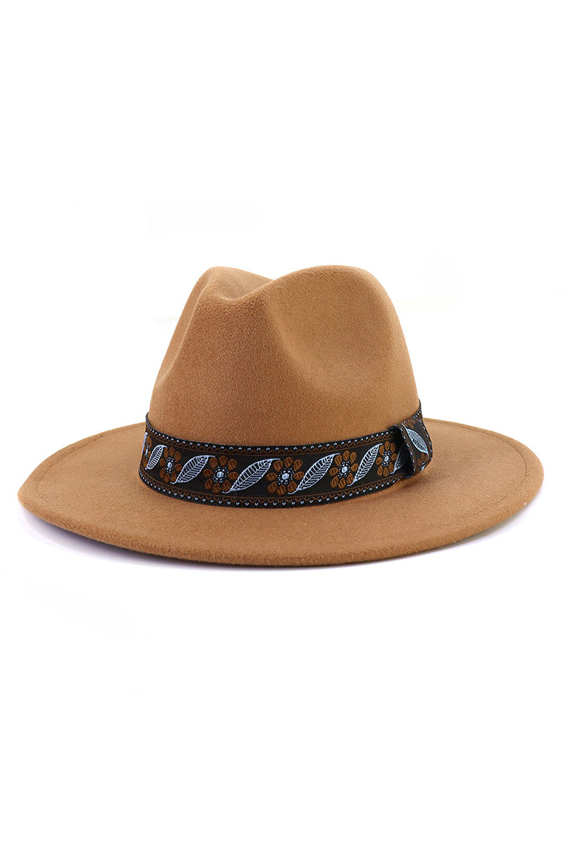 WOMEN WARM RETRO BELT PANAMA HAT