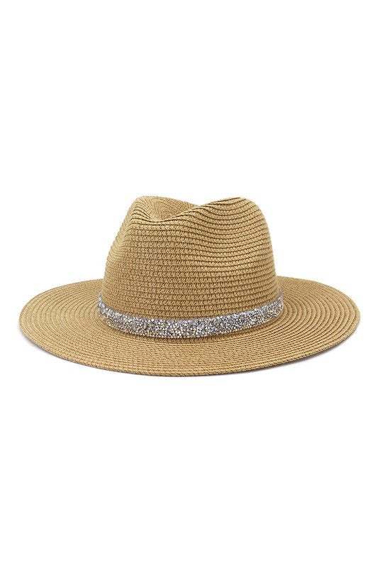 FASHION MASONRY JAZZ RHINESTONE STRAW HAT