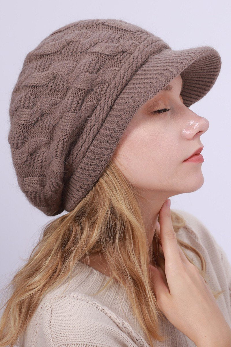 WINTER TWIST PATTERN KNIT BEANIE
