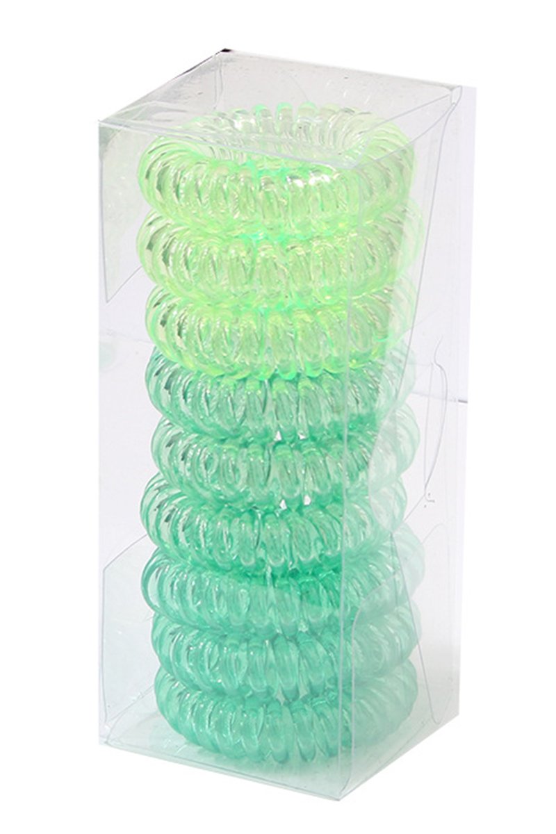 GRADIENT COLORED WIRE RING HAIR BAND SET, 9 PCS PER 1 PACK