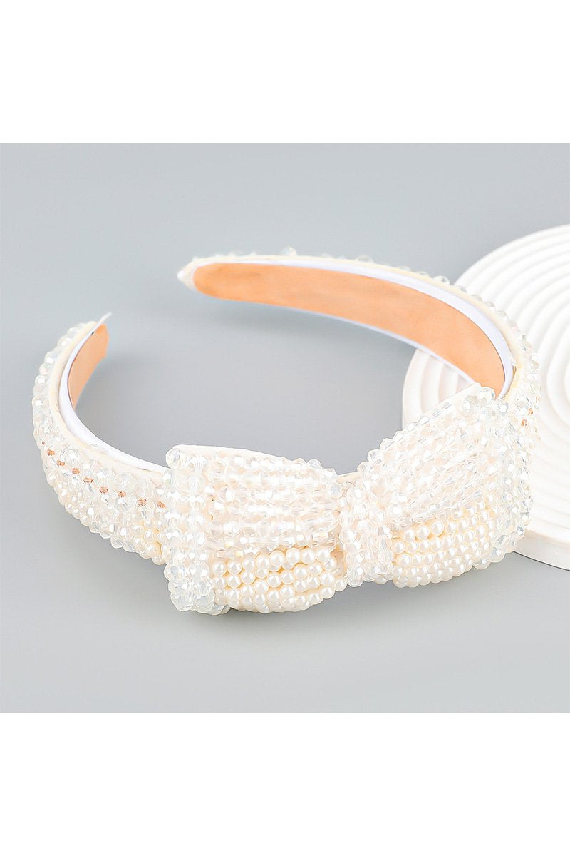 TIED RIBBON BEADS FASHION HEADBAND