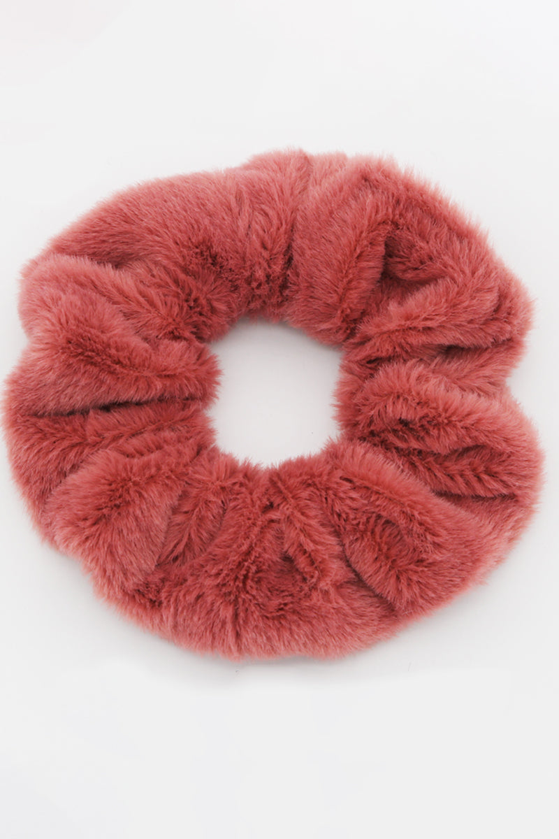 FLUFFY PLEATED SCRUNCHIE HAIR TIE