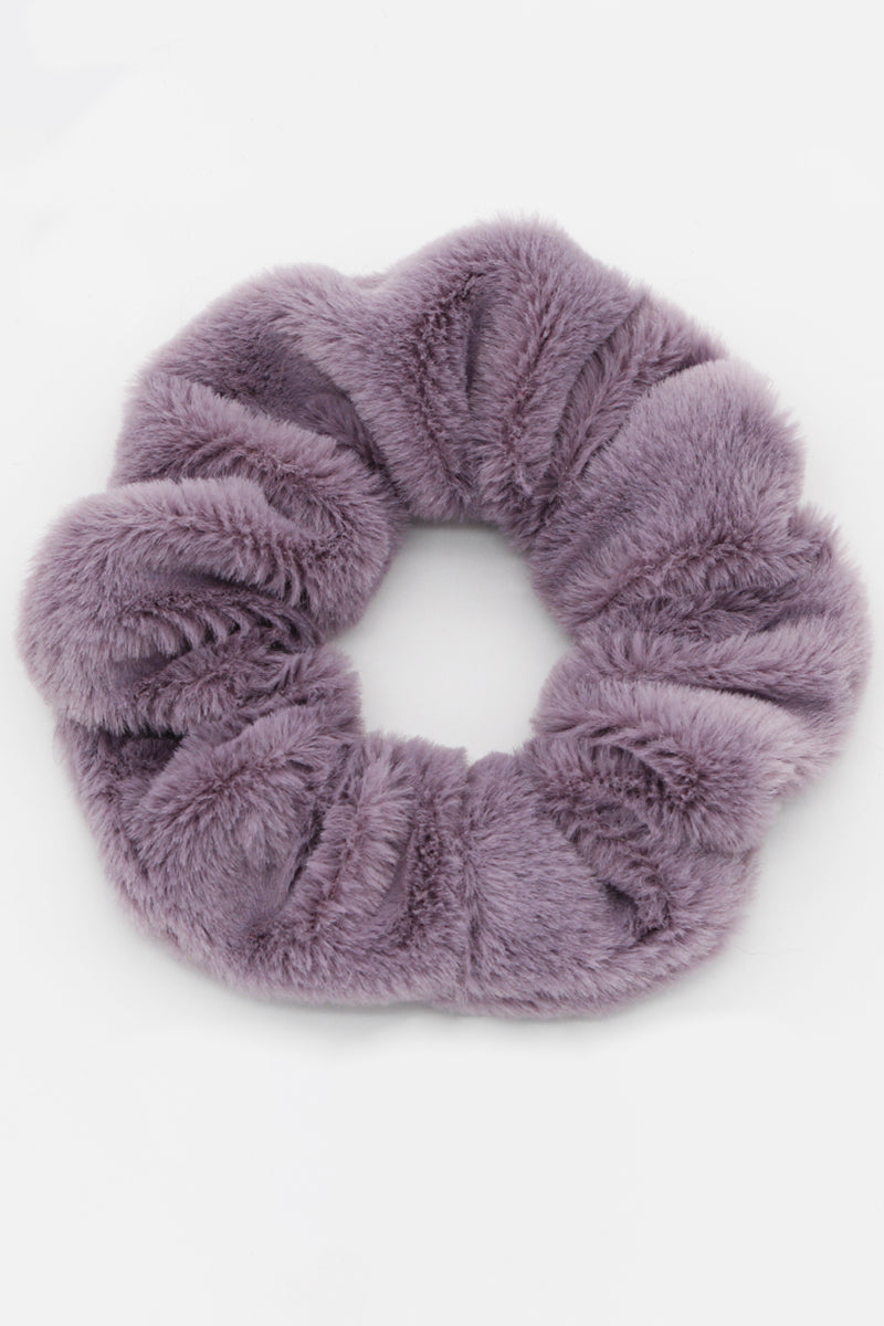 FLUFFY PLEATED SCRUNCHIE HAIR TIE