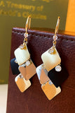 BEADS DECKED SQUARE DANGLE EARRINGS