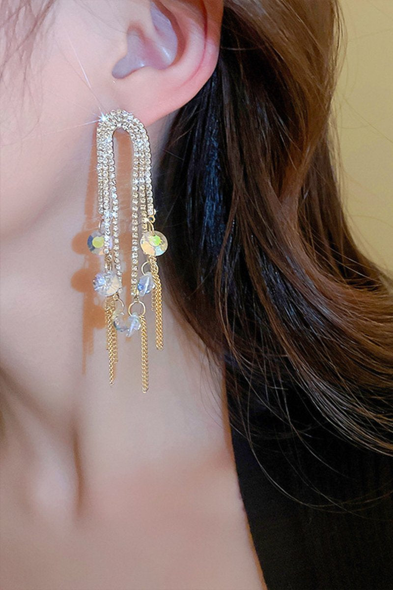 ELEGANT BEADS DECKED CHANDELIER DROP EARRINGS