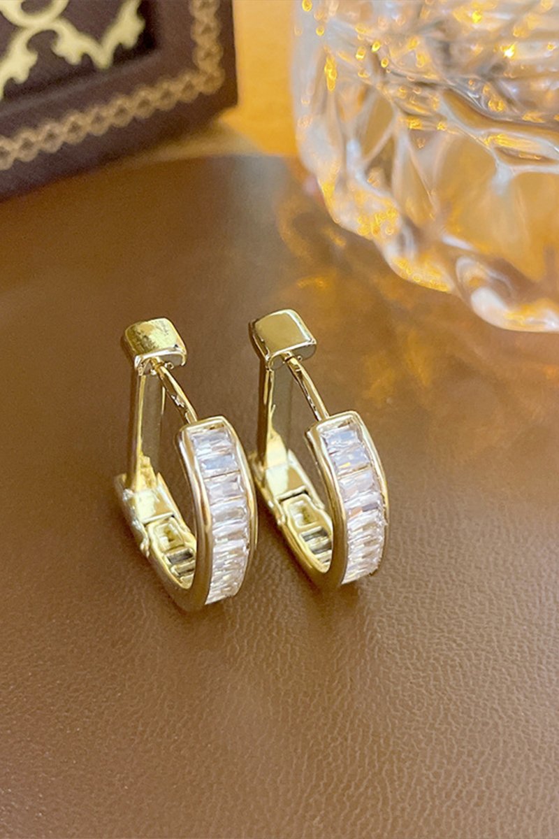 SQUARE FASHION GEM DECKED EARRINGS