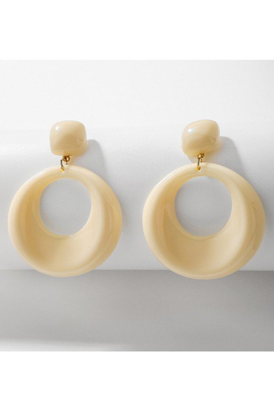 SIMPLE RETRO STYLE O RING CIRCLE EARRINGS