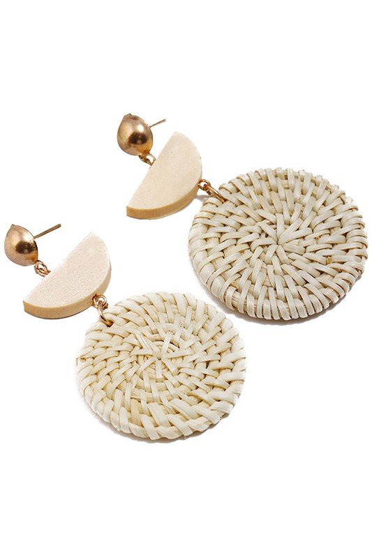 WEAVE CIRCLE DROP EARRINGS