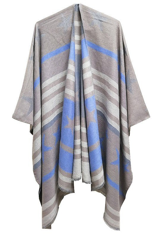 STAR STRIPE TRENDY SHAWL WRAP