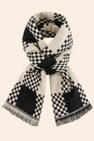 WOMEN KNITTED COLOR MATCHING CHECKERED SCARF