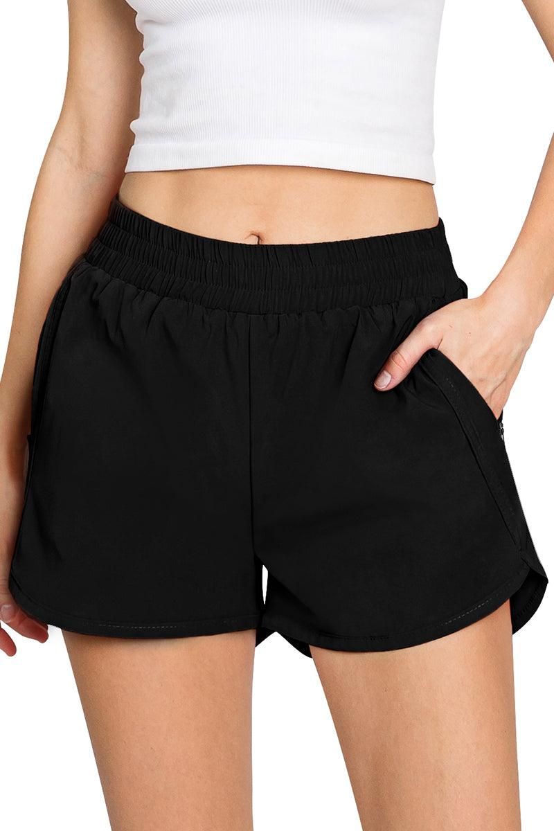 ZIPPER POCKET DETAILED CASUAL SHORT PANTS - Doublju