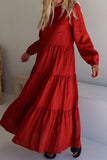 WOMEN OVERSIZED LOOSE FIT COZY TIERED CAKE DRESS