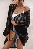 HOLLOW KNITTED BEACH WEAR COVER UP - Doublju