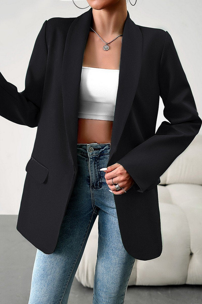 WOMEN OVERSIZED OPEN FRONT OFFICE WORK BLAZER