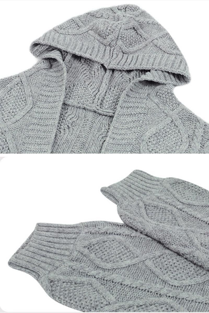 CABLE KNIT OPEN FRONT CARDIGAN - Doublju