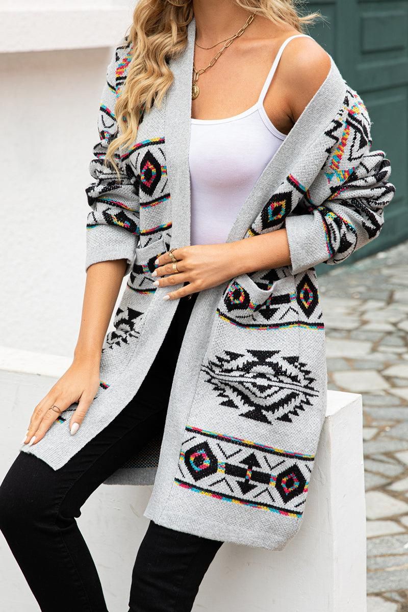 WOMENS OPEN FRONT KNITTED CARDIGAN - Doublju