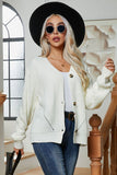 WOMEN SOLID SINGLE BREASTED CASUAL CARDIGAN