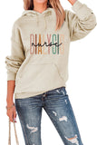 WOMEN COLORFUL LETTERING PULLOVER LOOSE HOODIE