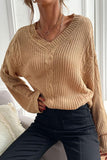 CABLE KNIT LOOSE FIT CASUAL SWEATER - Doublju