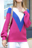 WOMEN CHUNKY CABLE KNIT LOOSE PATTERNED SWEATER