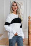 WOMEN COLOR MATCHING TWIST PULLOVER SWEATER