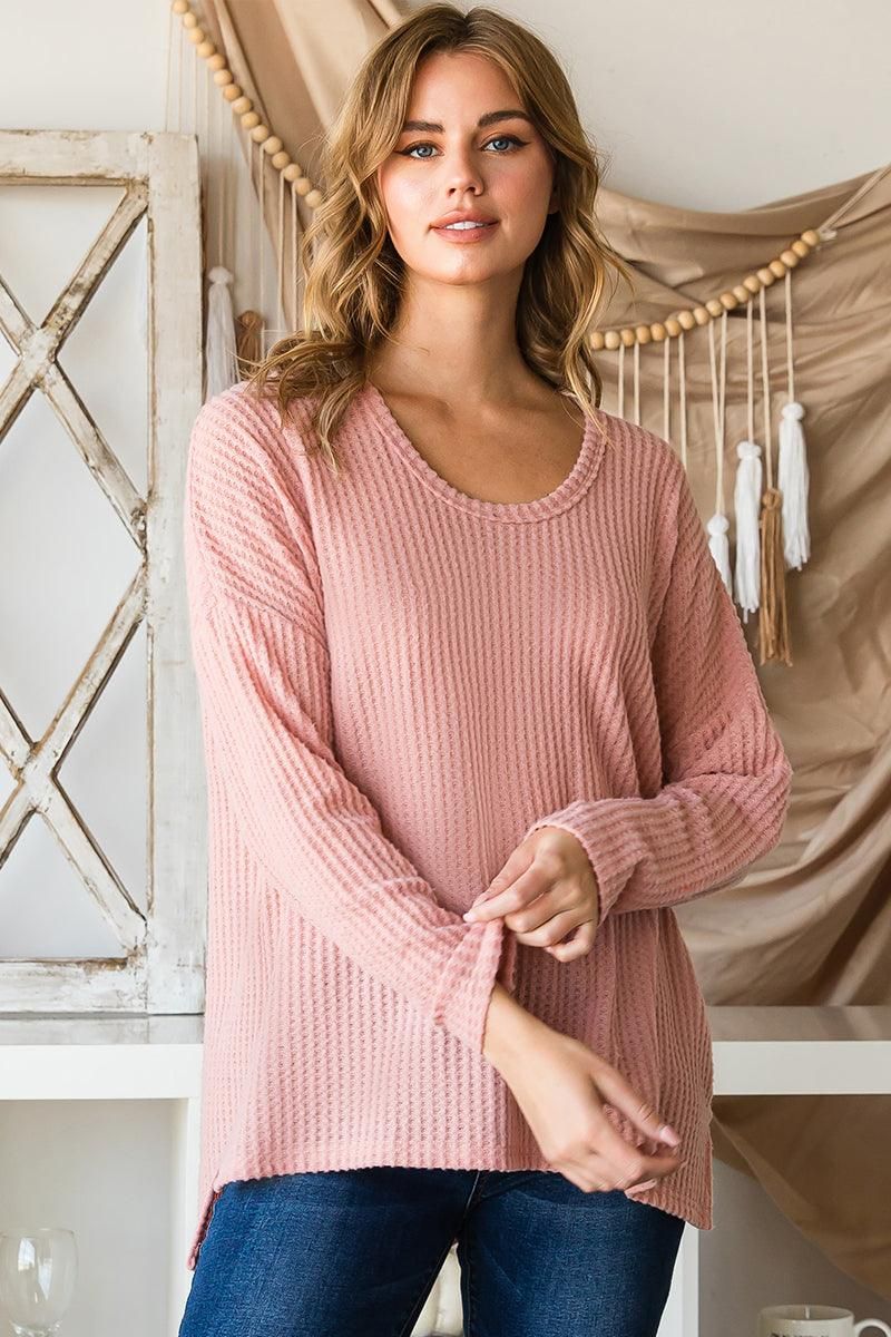 SOFT LOOSE FIT PULLOVER SWEATER KNIT TOP - Doublju