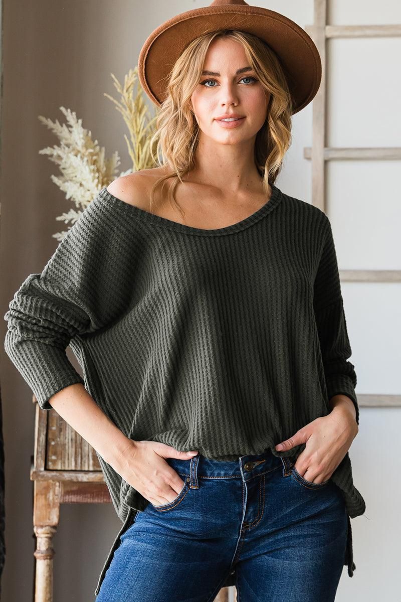 SOFT LOOSE FIT PULLOVER SWEATER KNIT TOP - Doublju