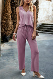 WOMEN LOOSE FIT SLEEVELESS TOP AND PANTS SET