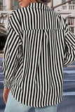 WOMEN FITTED CUFF BUTTON UP STRIPE SHIRTS
