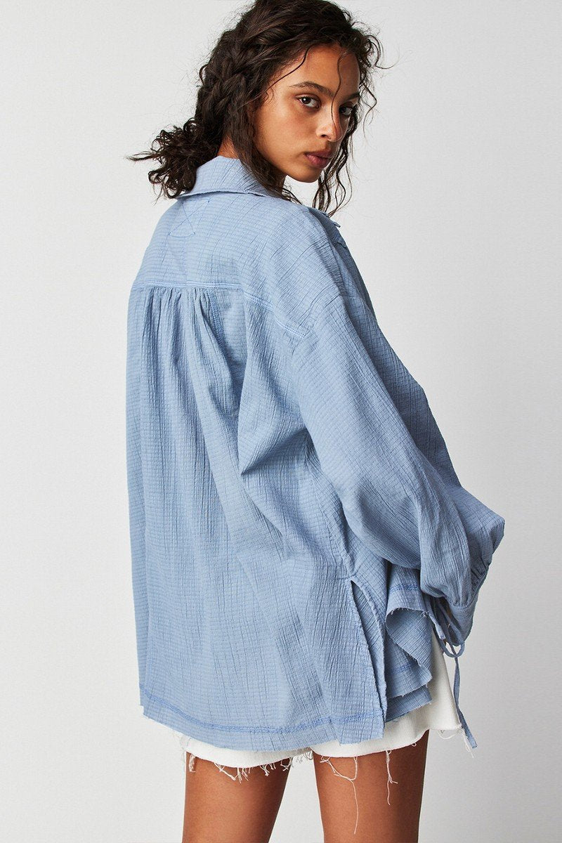 WOMEN LIGHTWEIGHT OVERSIZED LOOSE FIT COZY SHIRTS