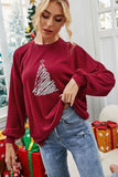 OVERSIZED CREW NECK PRINTING PULLOVER JUMPER TOP