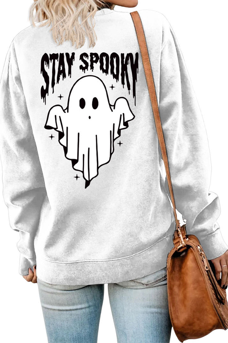STAY SPOOKY FUNNY PRINT LOOSE TOP FOR WOMEN