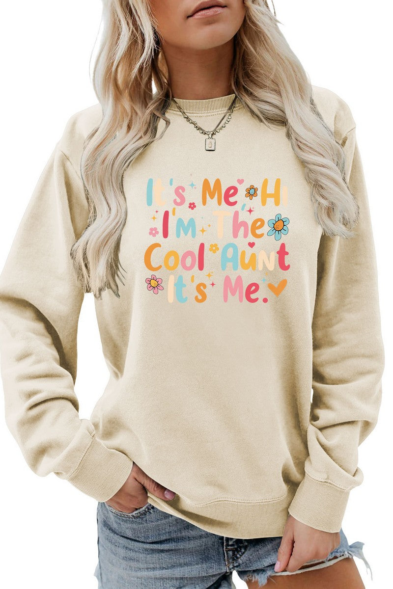 WOMEN LETTERING PRINT LOOSE FIT PULLOVER TOP