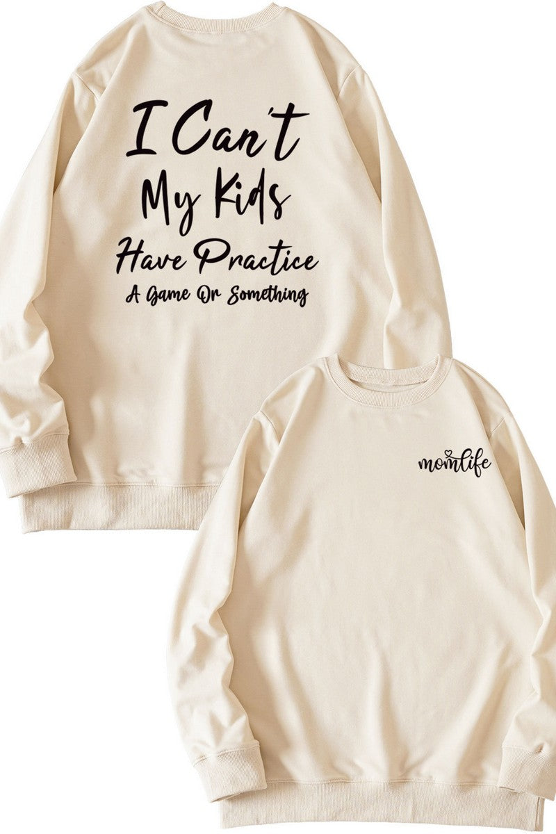 WOMEN LETTERING PRINT LOOSE FIT PULLOVER TOP