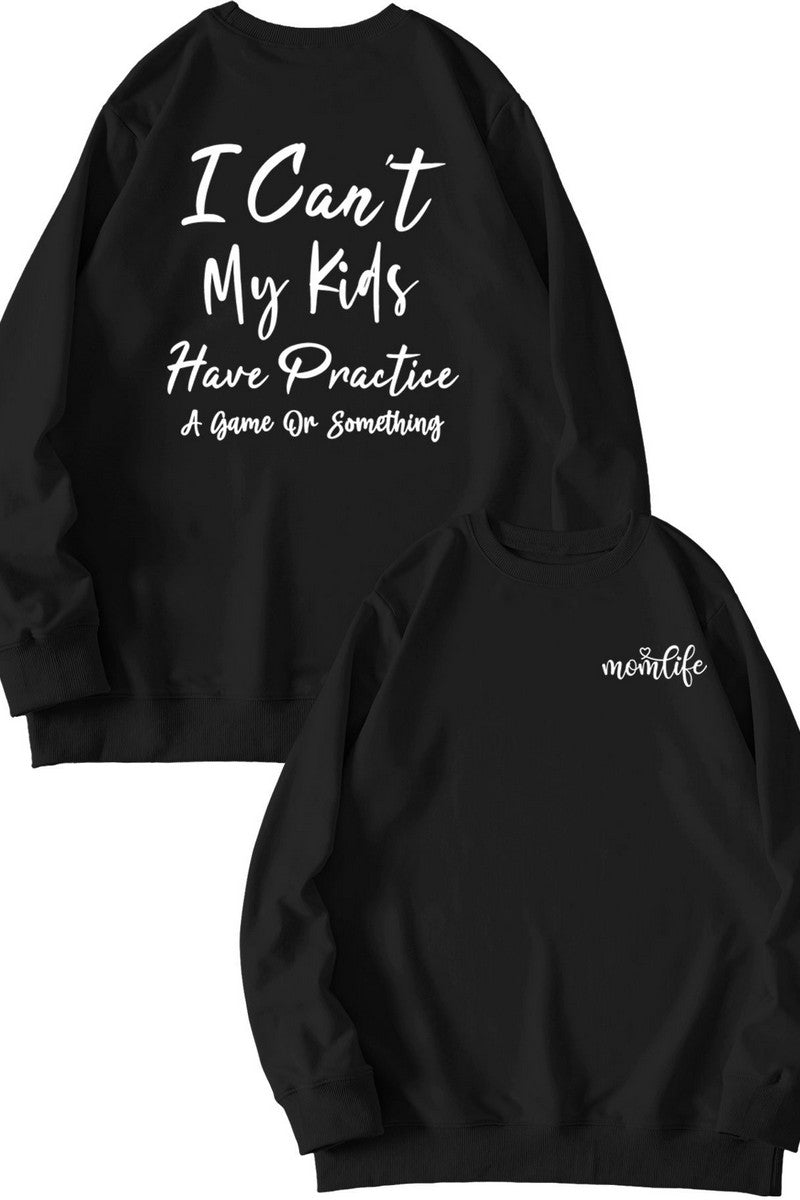 WOMEN LETTERING PRINT LOOSE FIT PULLOVER TOP