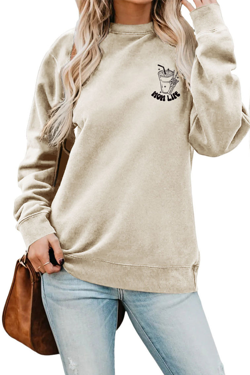 WOMEN LETTERING PRINT LOOSE FIT PULLOVER TOP