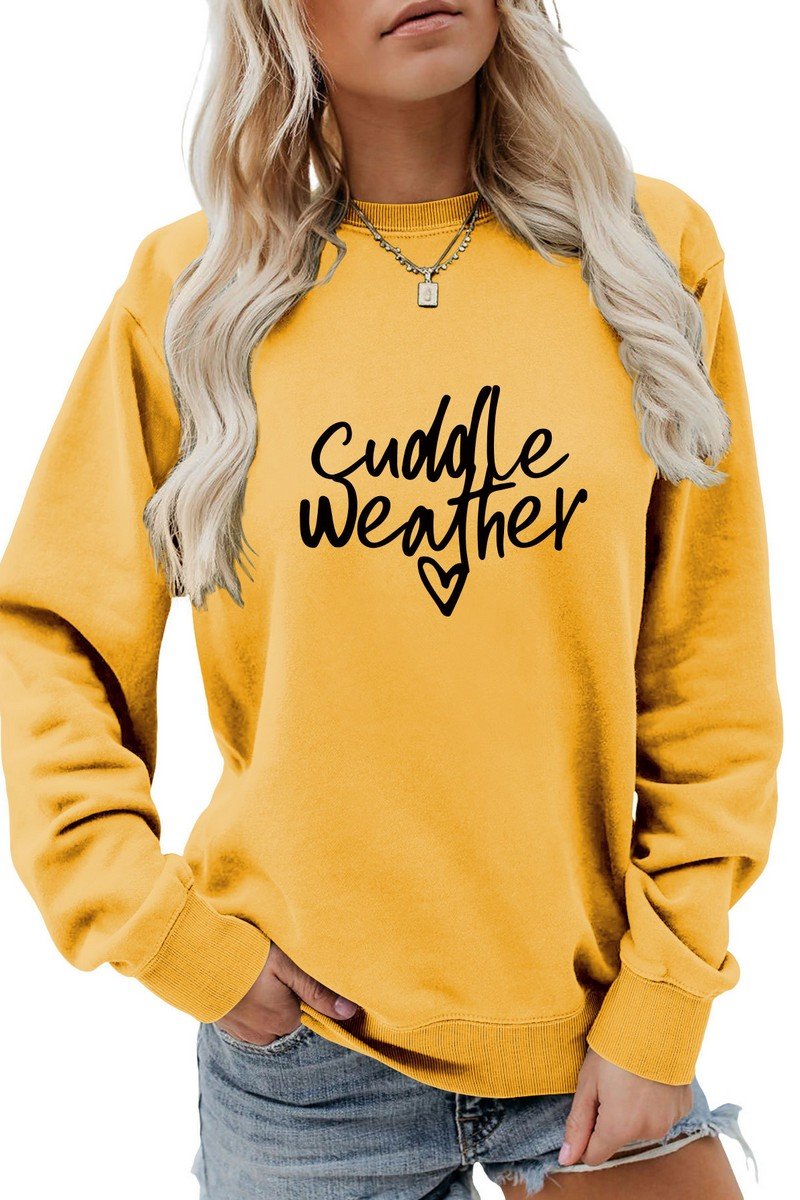 WOMEN CREW NECK CASUAL LOOSE LONG SLEEVED TOP