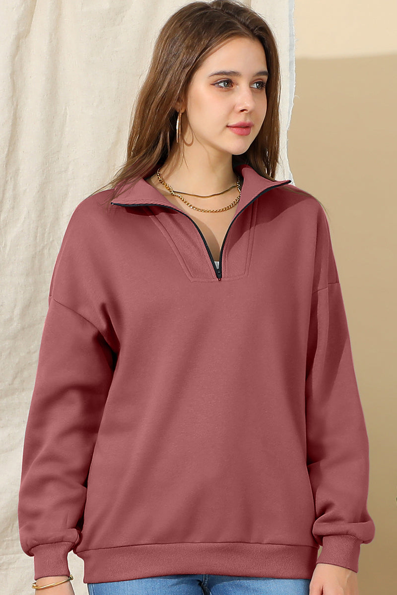 LONG SLEEVE ZIP UP HIGH NECK CASUAL PULLOVER ANORAK
