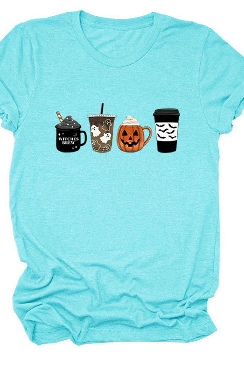 WOMEN HALLOWEEN PRINTING SHORT SLEEVE T SHIRT