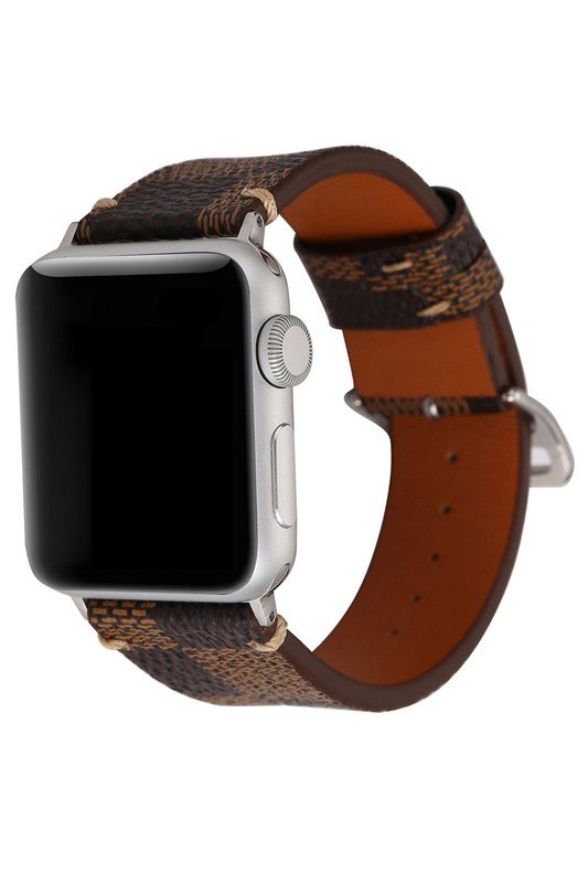 PLAID PATTERN LEATHER BAND FOR APPLE WATCH